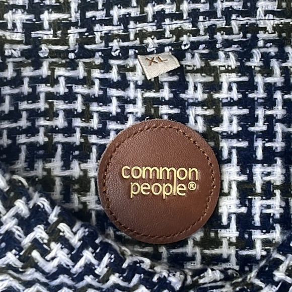 Brand new common people granby navy blue / green plaid button down size … - Picture 5 of 9
